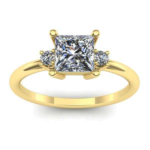 Inel cu diamant de laborator patrat