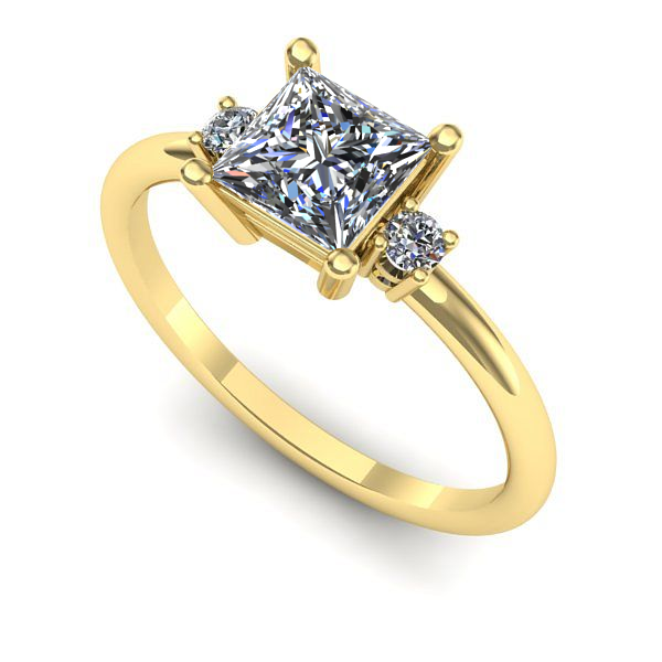 Inel de logodna din aur galben cu diamant de laborator