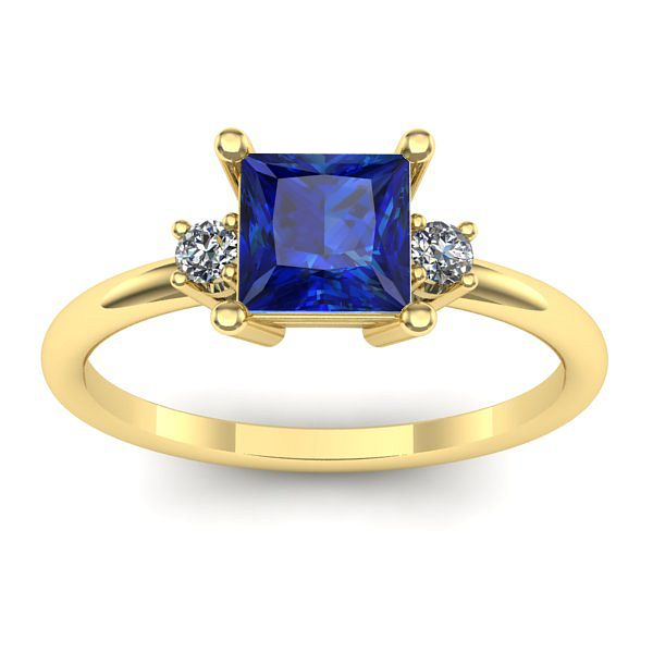 Inel logodna cu safir patrat