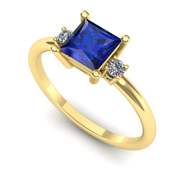 Inel de logodna din aur galben cu safir