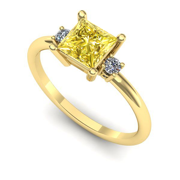 Inel din aur galben cu safir galben