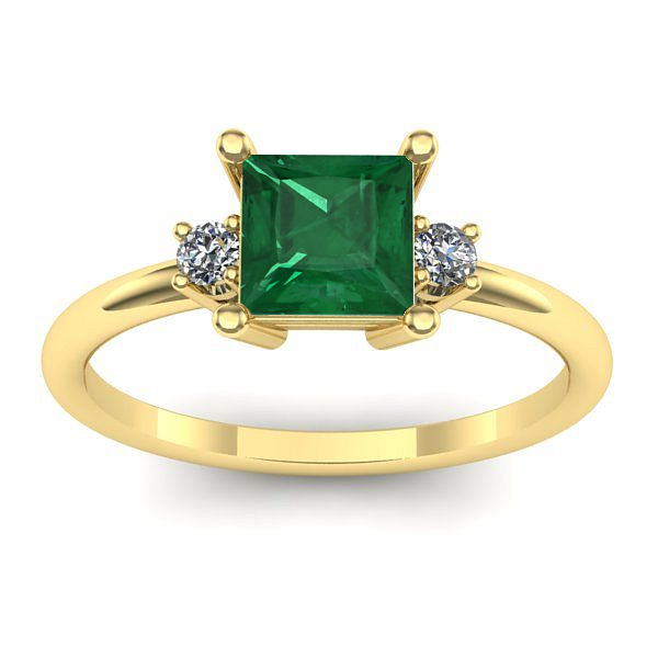 Inel de logodna cu smarald patrat