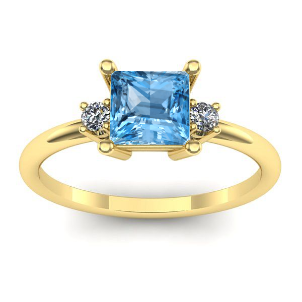 Inel cu topaz blue patrat