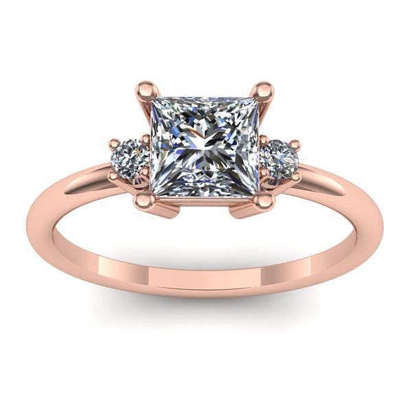 Inel logodna cu safir alb patrat