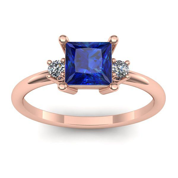 Inel de logodna cu safir patrat