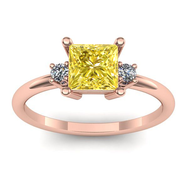 Inel logodna cu safir galben patrat