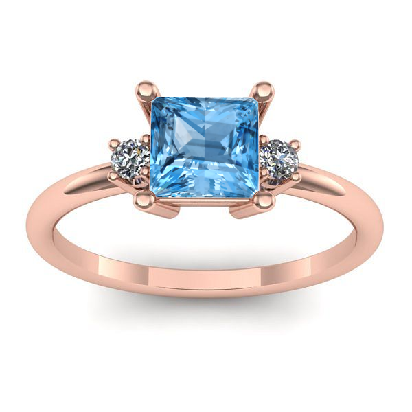 Inel logodna cu topaz blue patrat