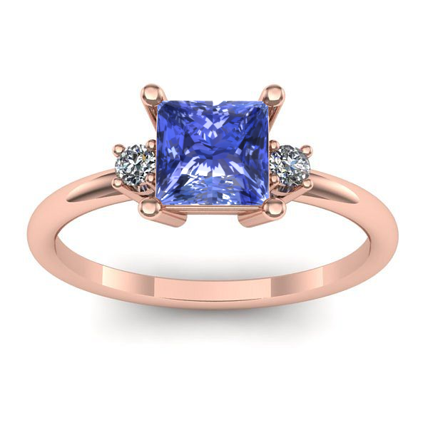 Inel logodna cu tanzanit patrat