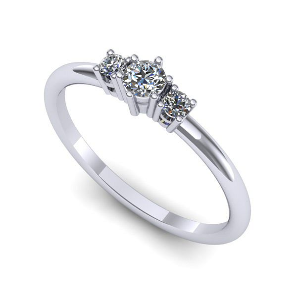 Inel de logodna din aur alb cu diamant