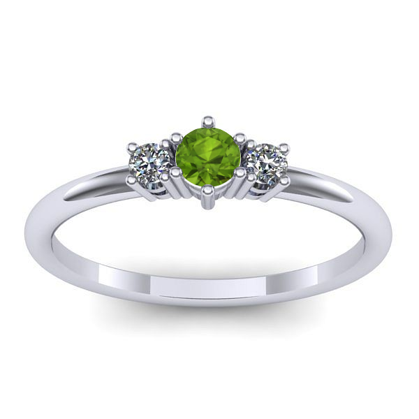 Inel de logodna cu peridot rotund