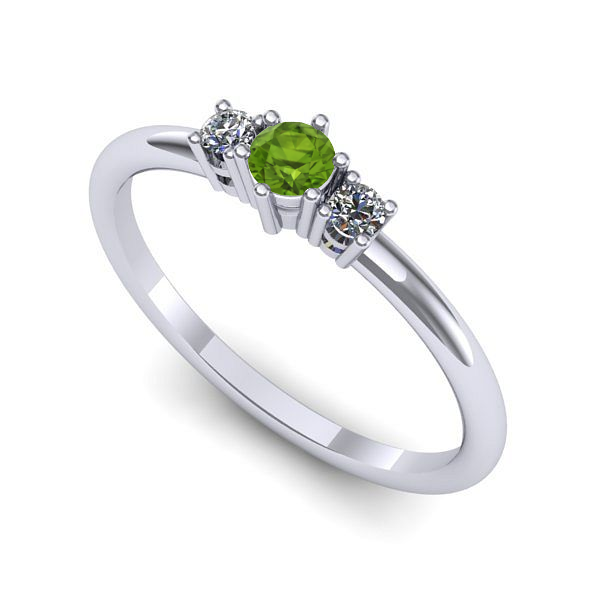 Inel din aur alb cu peridot