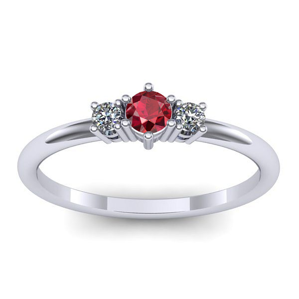 Inel logodna cu rubin rotund