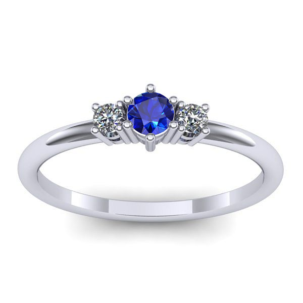 Inel logodna cu safir rotund