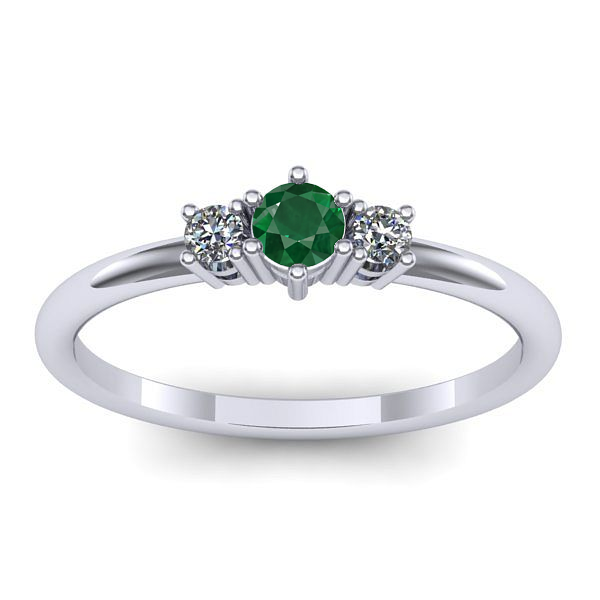 Inel cu smarald rotund