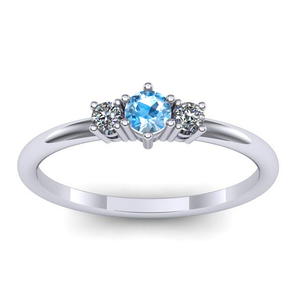 Inel de logodna cu topaz blue rotund