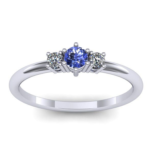 Inel logodna cu tanzanit rotund
