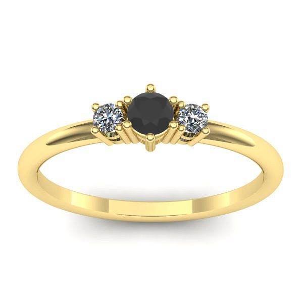 Inel logodna cu diamant negru rotund