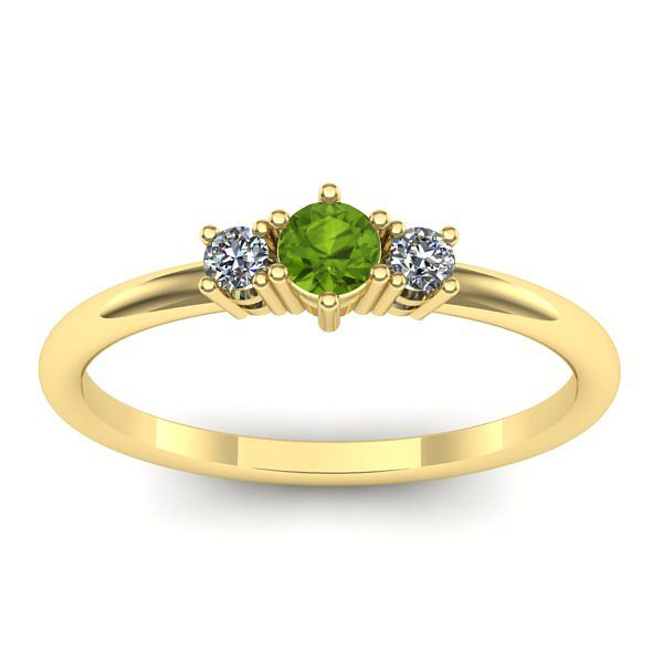 Inel de logodna cu peridot rotund