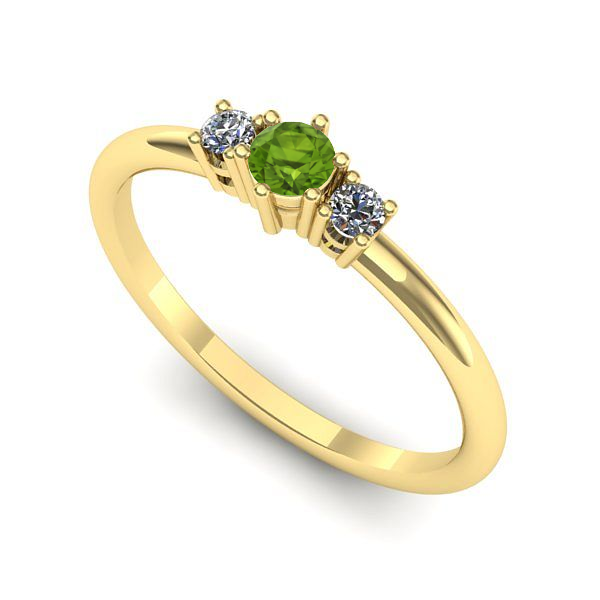 Inel de logodna din aur galben cu peridot
