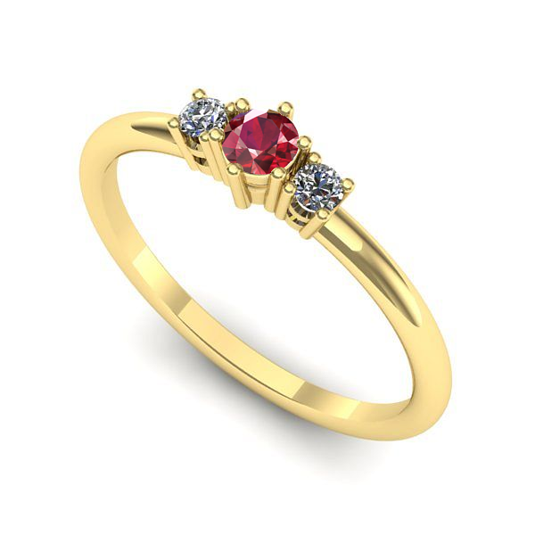 Inel de logodna din aur galben cu rubin