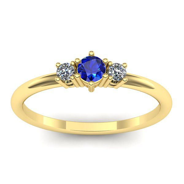 Inel logodna cu safir rotund