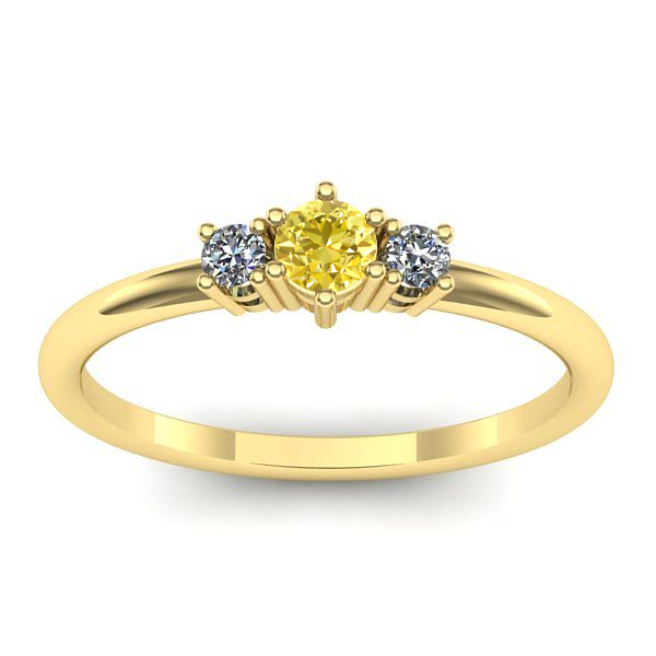 Inel de logodna cu safir galben rotund