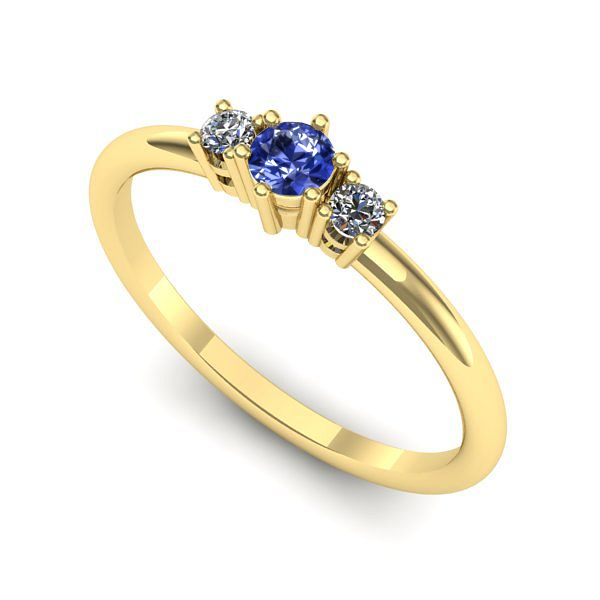 Inel logodna din aur galben cu tanzanit