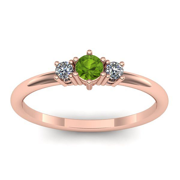 Inel logodna cu peridot rotund