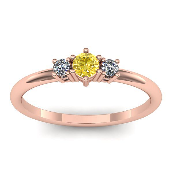 Inel cu safir galben rotund