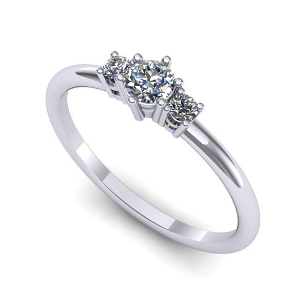 Inel logodna din aur alb cu diamant
