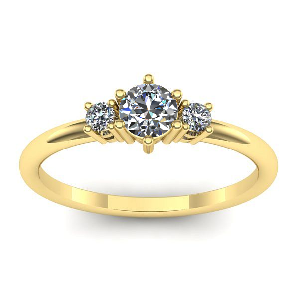 Inel cu diamant rotund