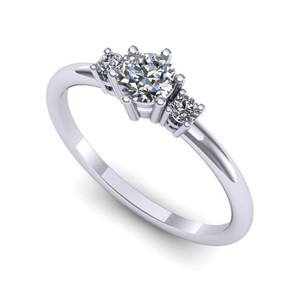 Inel logodna din aur alb cu diamant