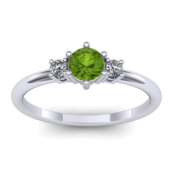 Inel de logodna cu peridot rotund