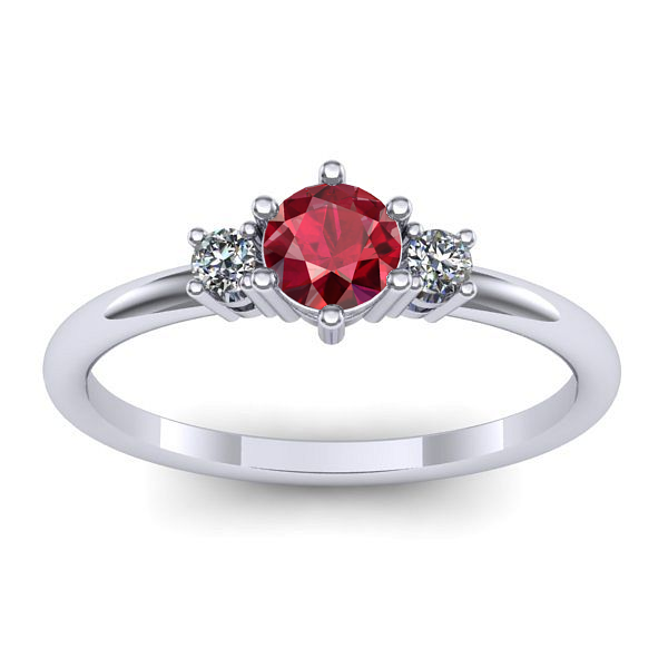 Inel cu rubin rotund