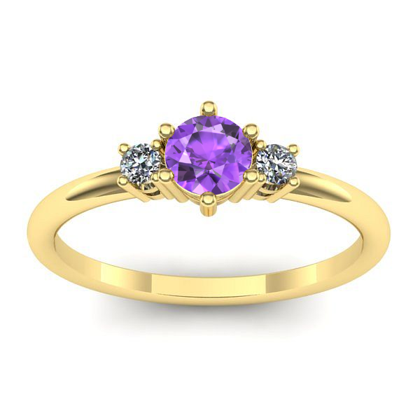 Inel logodna cu ametist rotund