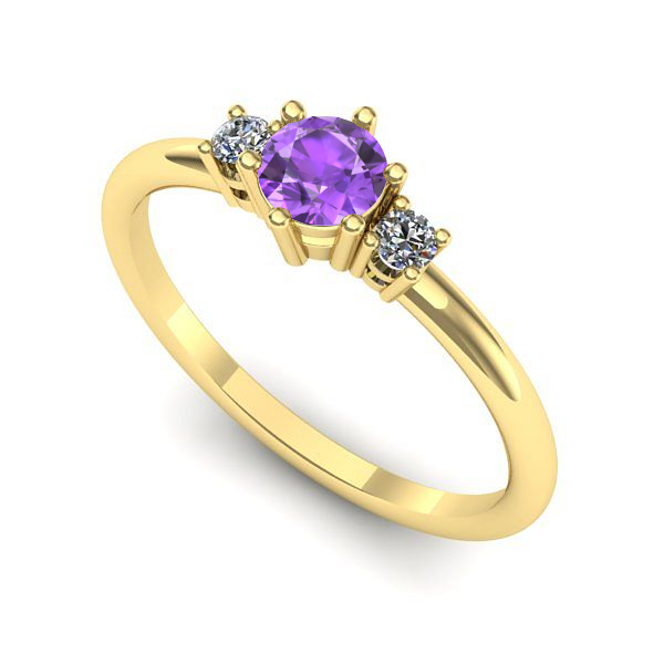 Inel din aur galben cu ametist