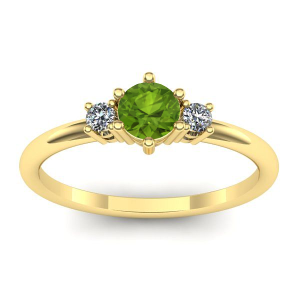 Inel cu peridot rotund