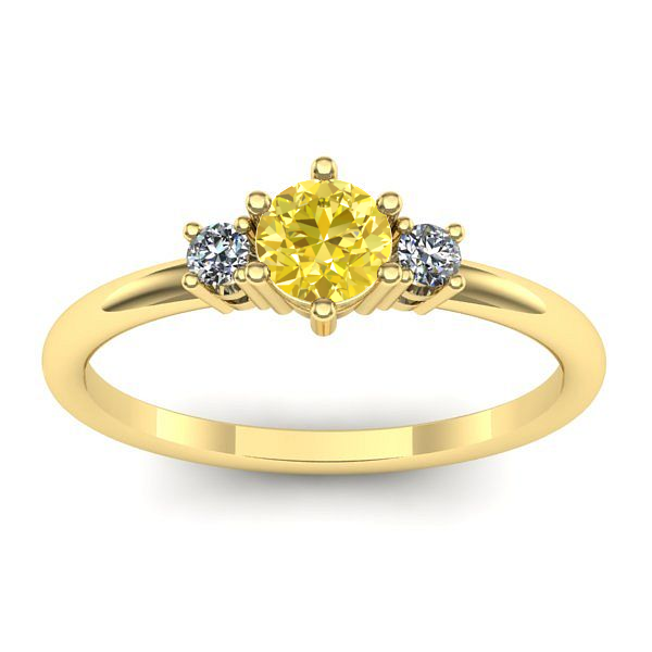 Inel cu safir galben rotund