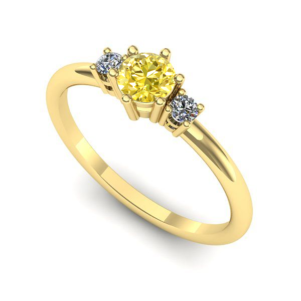 Inel din aur galben cu safir galben