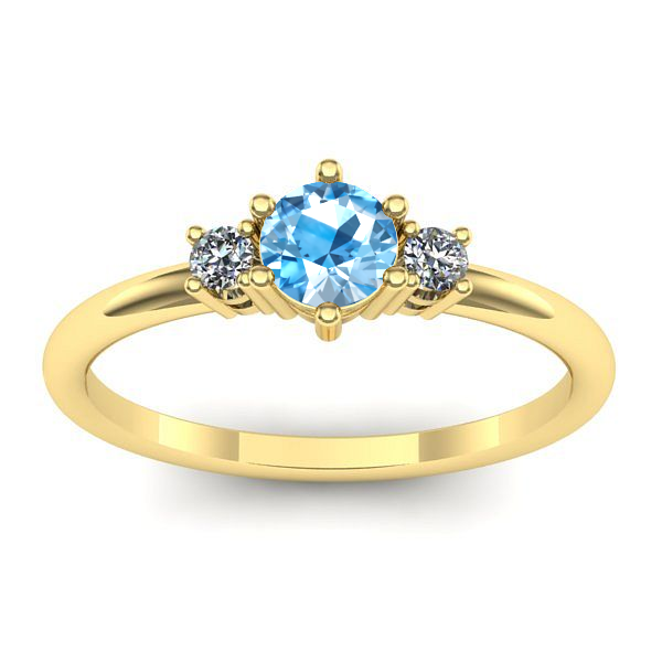 Inel cu topaz blue rotund