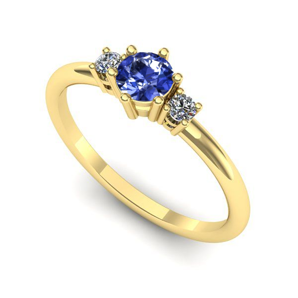 Inel logodna din aur galben cu tanzanit