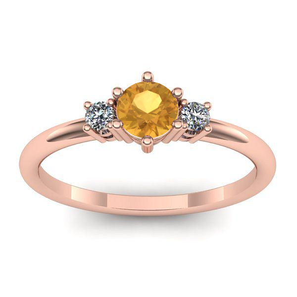 Inel de logodna cu citrin rotund