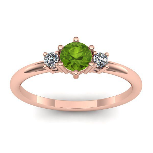 Inel de logodna cu peridot rotund