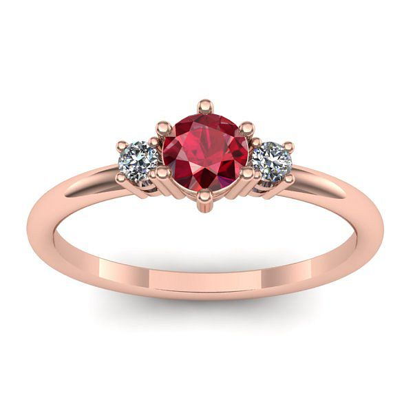 Inel cu rubin rotund