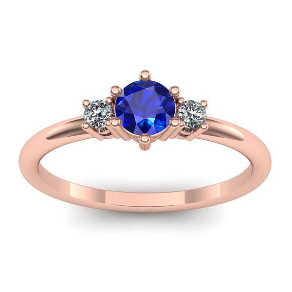 Inel logodna cu safir rotund