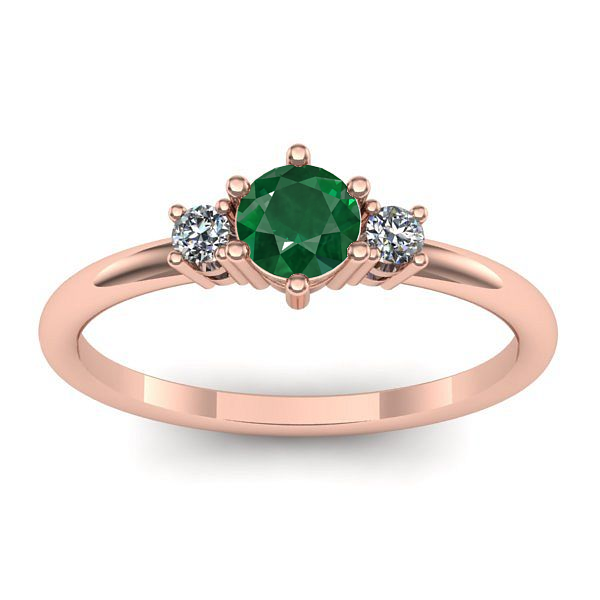 Inel logodna cu smarald rotund