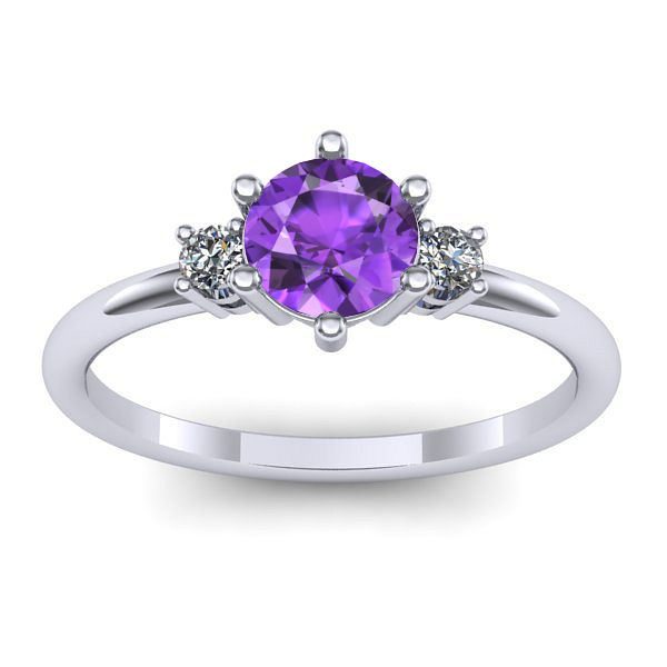 Inel de logodna cu ametist rotund