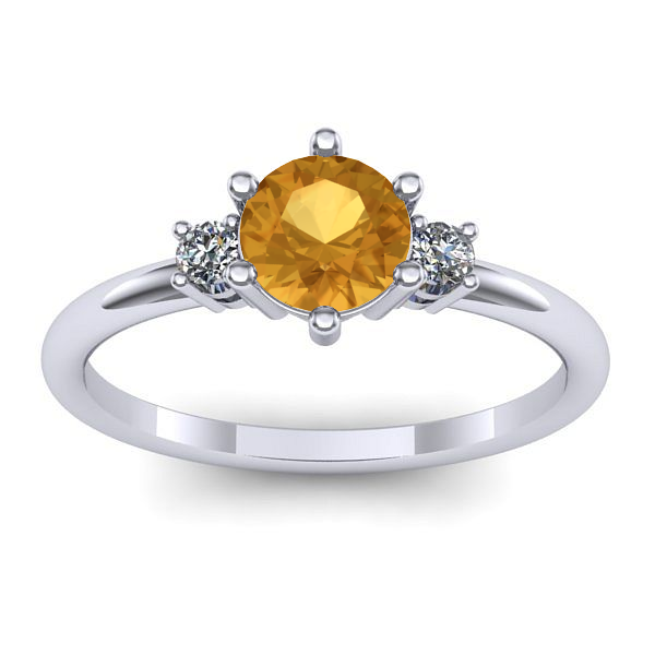 Inel logodna cu citrin rotund