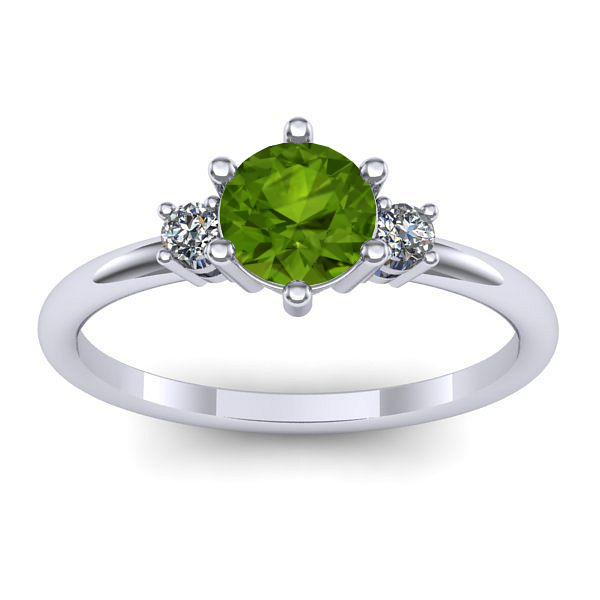 Inel cu peridot rotund