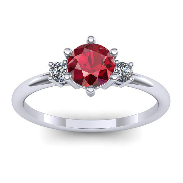 Inel cu rubin rotund